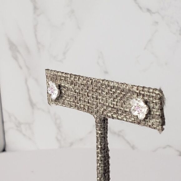 APPLE/CHERRY BLOSSOM Crystal Petite Pierced Post Earrings - Picture 2 of 6